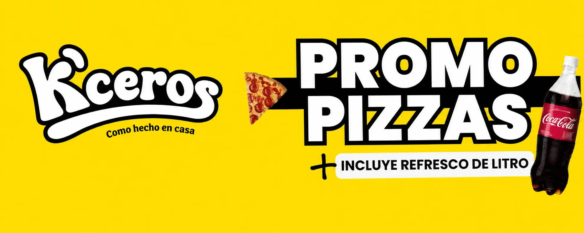 Promo Pizzas, incluye refresco de litro